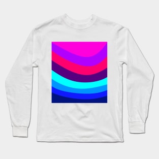 Pink Blue Colorful Lines Long Sleeve T-Shirt